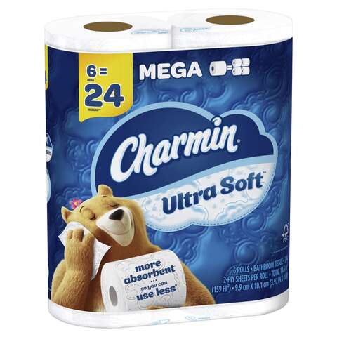 Charmin Ultra Soft Toilet Paper 6 Rolls 244 sheet, Pack of 4