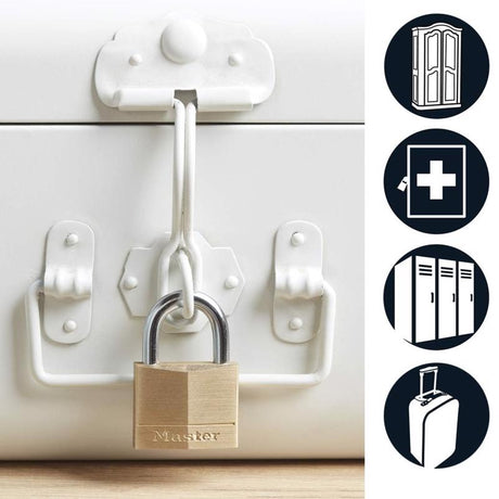 Master Lock 1-1/4 in. H X 5/16 in. W X 1-9/16 in. L Brass 4-Pin Cylinder Exterior Padlock