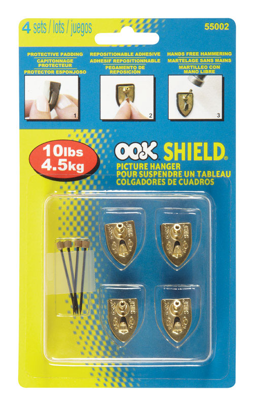 HILLMAN OOK Shield Picture Hanger 10 lb 4 pk
