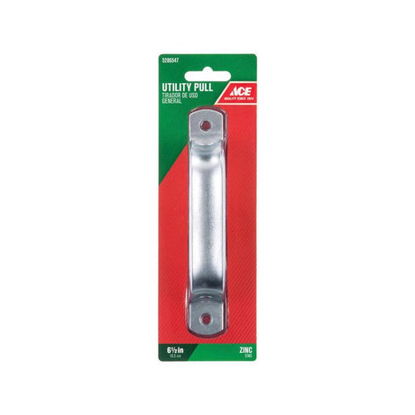 Ace 6.5 in. L Zinc-Plated Silver Steel Door Pull, Pack of 5