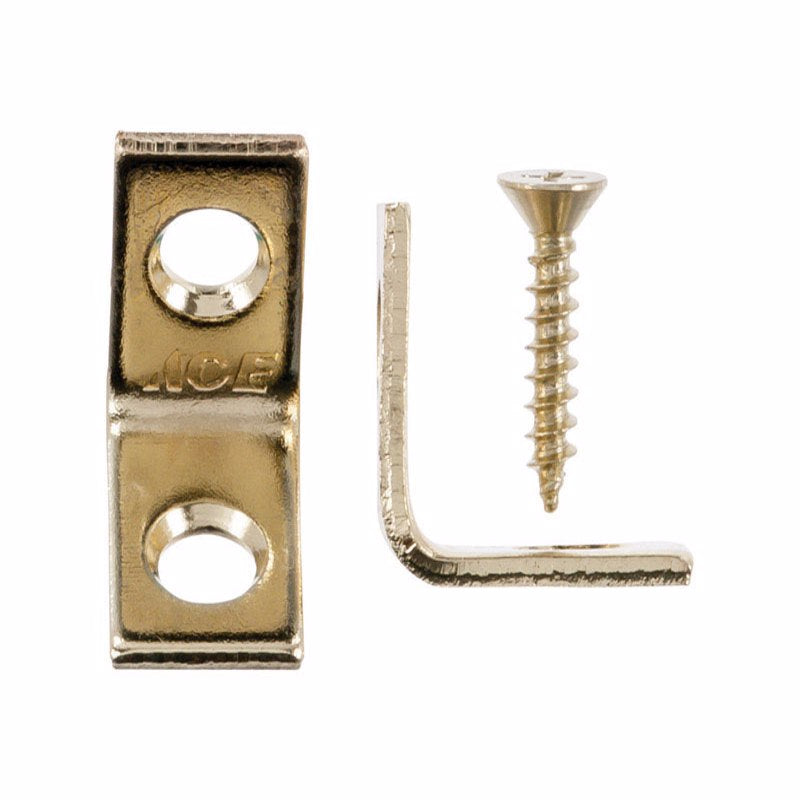 Ace 3/4 in. H X 1/2 in. W X 3/4 in. D Brass Inside L Corner Brace, Pack of 5