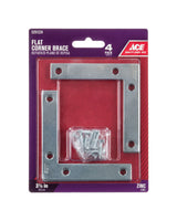 Ace 3-1/2 in. H X 4.75 in. W X 3-1/2 in. D Zinc Flat Corner Brace, Pack of 5