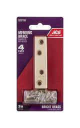 Ace 3 in. H X 0.625 in. W X .87 in. L Bright Brass Mending Brace, Pack of 5