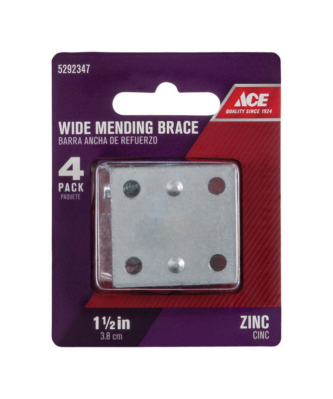 Ace 1.5 in. H X 1.375 in. W X .1095 in. L Zinc Mending Brace, Pack of 5