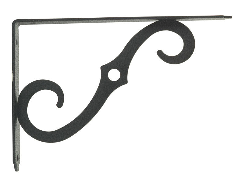 Hampton Black Steel Shelf Support 12 Ga. 8 in. L 80 lb, Pack of 6