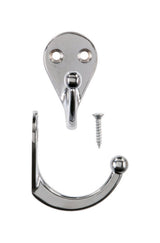 Ace 1-3/4 in. L Chrome Silver Metal Single Garment Hook 2 pk, Pack of 5