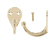 Ace 1-3/4 in. L Bright Brass Gold Brass Small Single Garment Hook 2 pk, Pack of 5