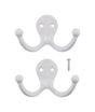 Ace 1-3/4 in. L Painted White Metal Small Double Garment Hook 2 pk, Pack of 5