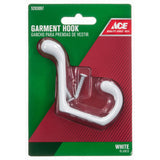 Ace 3 in. L Painted White Metal Medium Heavy Duty Coat and Hat Hook 1 pk, Pack of 5
