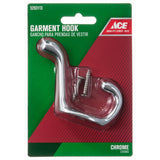 Ace 3 in. L Chrome Silver Metal Medium Heavy Duty Coat and Hat Hook 1 pk, Pack of 5