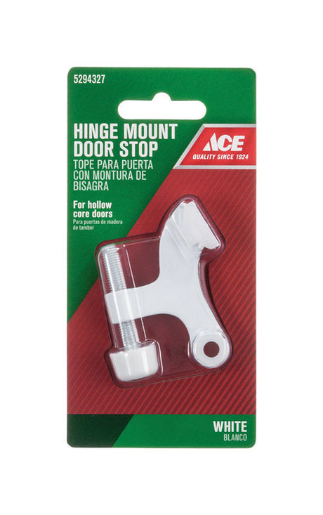Ace Metal White Hinge Pin Door Stop Mounts to door 0 in., Pack of 5