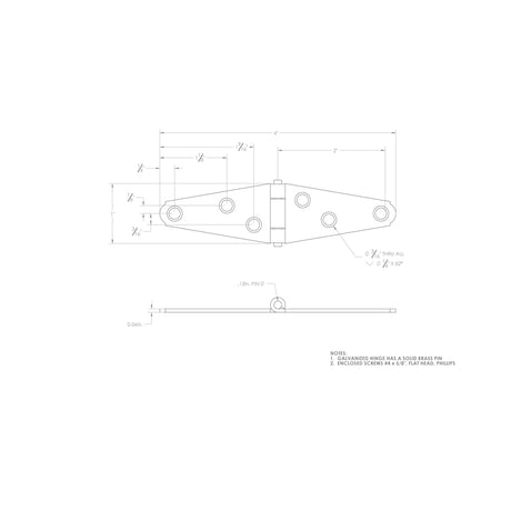 Ace 2 in. L Galvanized Light Duty Strap Hinge 2 pk