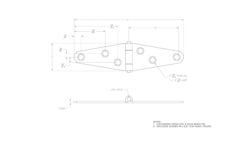 Ace 2 in. L Galvanized Light Duty Strap Hinge 2 pk