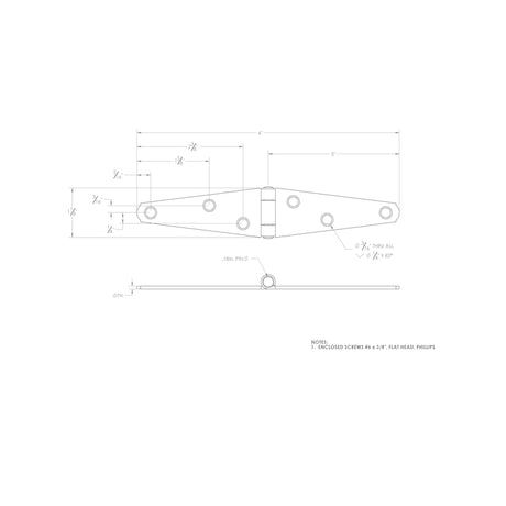 Ace 3 in. L Zinc-Plated Light Duty Strap Hinge 2 pk, Pack of 5