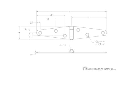 Ace 3 in. L Galvanized Light Duty Strap Hinge 2 pk