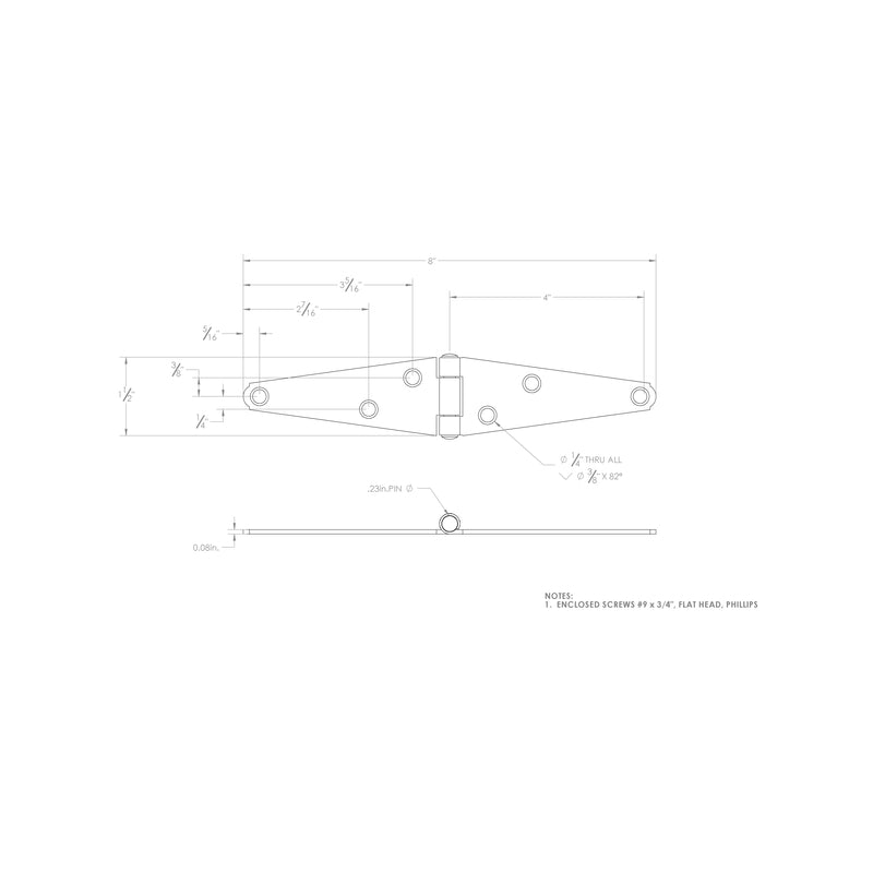 Ace 4 in. L Zinc-Plated Light Duty Strap Hinge 2 pk, Pack of 5