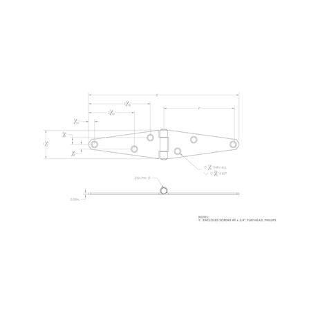 Ace 4 in. L Zinc-Plated Light Duty Strap Hinge 2 pk, Pack of 5