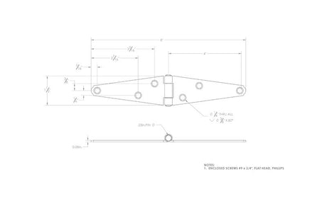 Ace 4 in. L Zinc-Plated Light Duty Strap Hinge 2 pk, Pack of 5