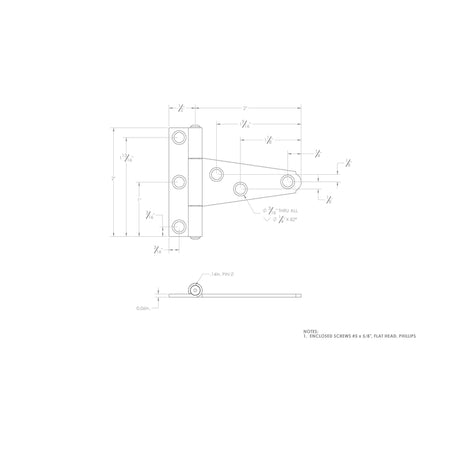Ace 2 in. L Zinc-Plated Light Duty T Hinge 2 pk, Pack of 5