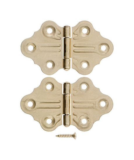 Ace 1.4 in. W X 1-1/4 in. L Satin Brass Brass Cabinet Hinge 2 pk