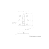 Ace 2-1/2 in. L Zinc-Plated Broad Hinge 2 pk