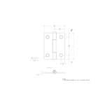 Ace 2.75 in. W X 2 in. L Zinc Plated Silver Zinc Narrow Hinge 2 pk, Pack of 5