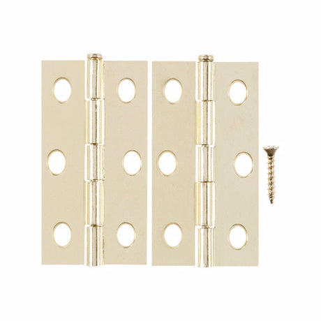 Ace 2.75 in. W X 2-1/2 in. L Bright Brass Gold Brass Narrow Hinge 2 pk, Pack of 5