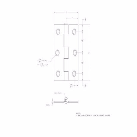Ace 3 in. L Zinc-Plated Narrow Hinge 2 pk, Pack of 5