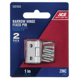 Ace 2.75 in. W X 1 in. L Zinc Plated Silver Zinc Narrow Hinge 2 pk, Pack of 5