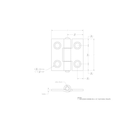 Ace 2.75 in. W X 1 in. L Bright Brass Brass Narrow Hinge 2 pk, Pack of 5