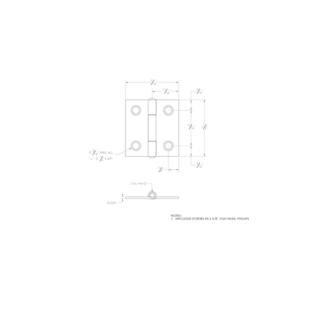 Ace 2.75 in. W X 1-1/2 in. L Bright Brass Brass Narrow Hinge 2 pk, Pack of 5