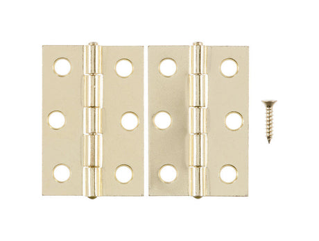 Ace 2-1/2 in. L Bright Brass Narrow Hinge 2 pk, Pack of 5
