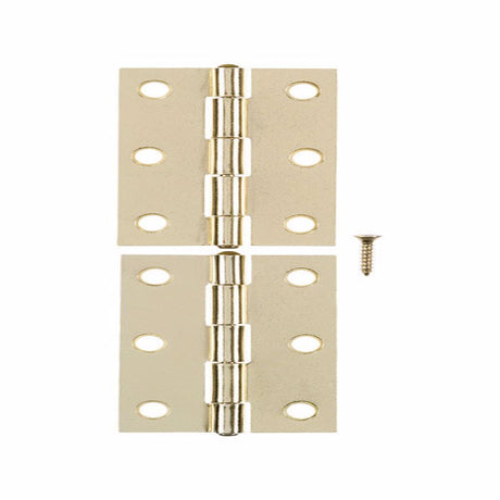 Ace 2 in. W X 3 in. L Bright Brass Brass Narrow Hinge 2 pk, Pack of 5