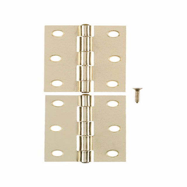 Ace 2 in. W X 3 in. L Bright Brass Brass Narrow Hinge 2 pk, Pack of 5