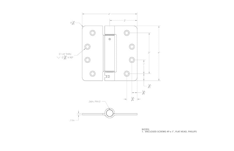 Ace 4 in. L Satin Brass Self Closing Hinge 1 pk