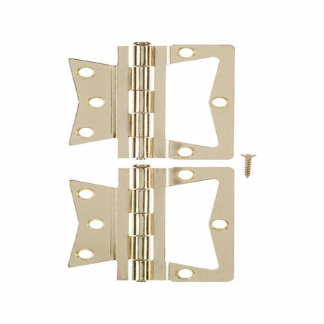 Ace 2.75 in. W X 3.5 in. L Zinc Plated Brass Non-Mortise Hinge 2 pk, Pack of 5