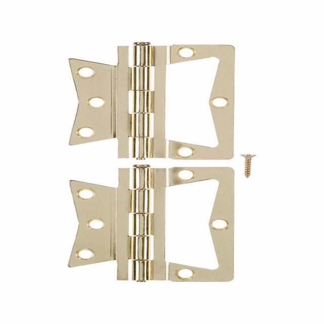 Ace 2.75 in. W X 3.5 in. L Zinc Plated Brass Non-Mortise Hinge 2 pk, Pack of 5