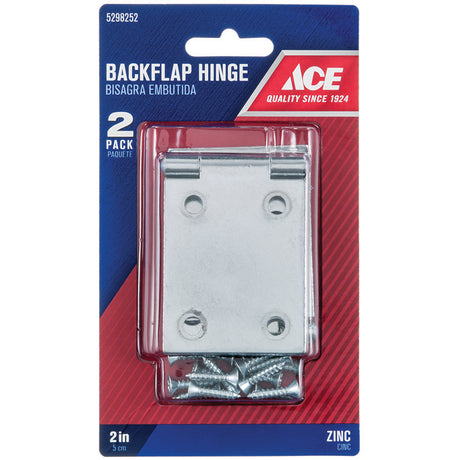 Ace 3.75 in. W X 2 in. L Zinc Plated Zinc Backflip Hinge 2 pk