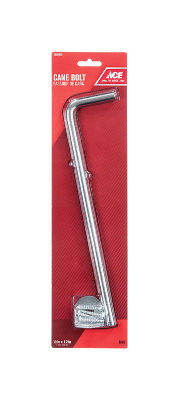 Ace 12 in. L Metallic Zinc Cane Bolt 1 pk