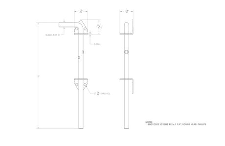 Ace 12 in. L Metallic Zinc Cane Bolt 1 pk