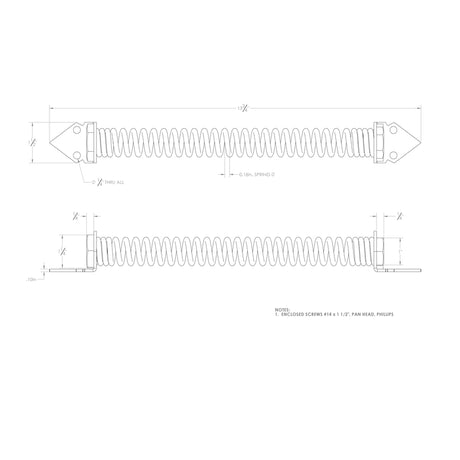 Ace 14 in. D X 1.65 in. L Black Steel Gate Spring