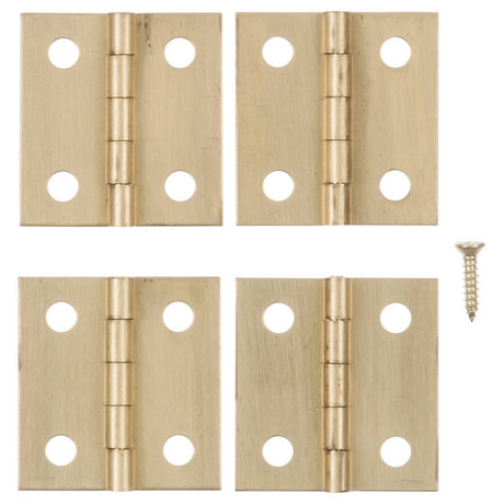 Ace 1 in. W X 1 in. L Polished Brass Brass Broad Hinge 4 pk