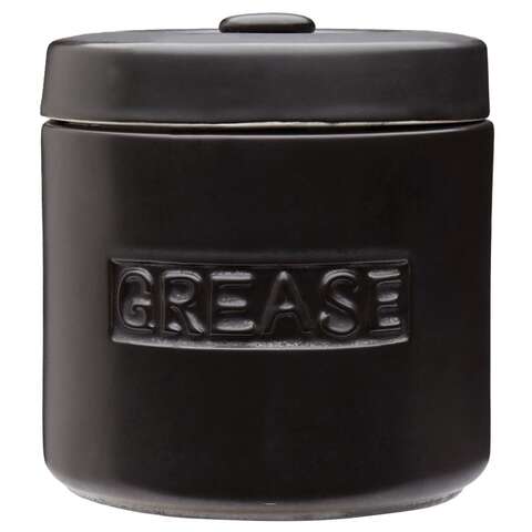 Fox Run Black Ceramic Grease Container 32 oz