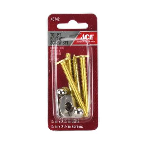 Ace Toilet Bolt Set Brass