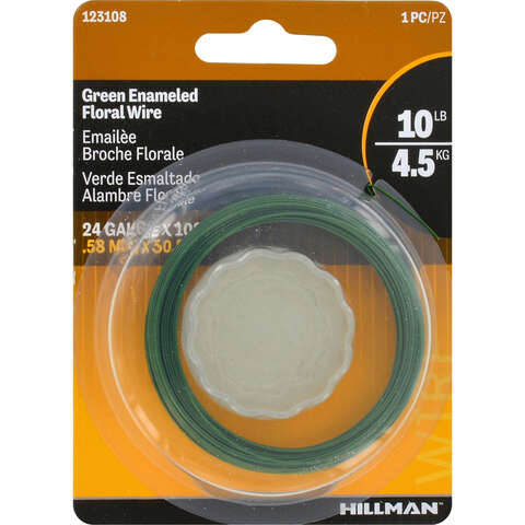 HILLMAN 100 ft. L Steel 24 Ga. Floral Wire, Pack of 10