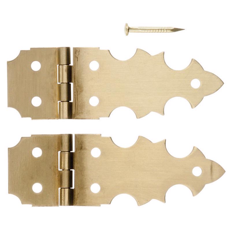 Ace 5/8 in. W X 1-7/8 in. L Brass Decorative Hinge 2 pk