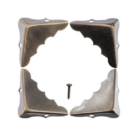 Ace Antique Brass Decorative Corner 0.6 in. 1-1/4 in. 4 pk