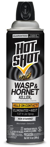 Hot Shot HG-13415 Wasp and Hornet Killer, Pressurized Liquid, Spray Application, Outdoor, 14 oz, Aerosol Can