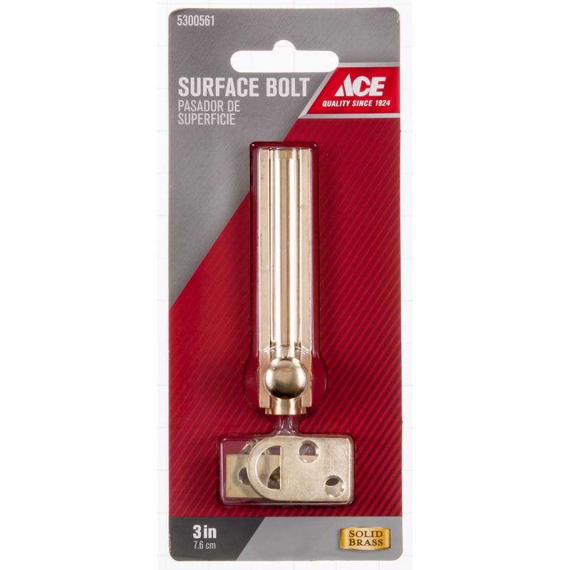 Ace Bright Brass Brass Surface Bolt