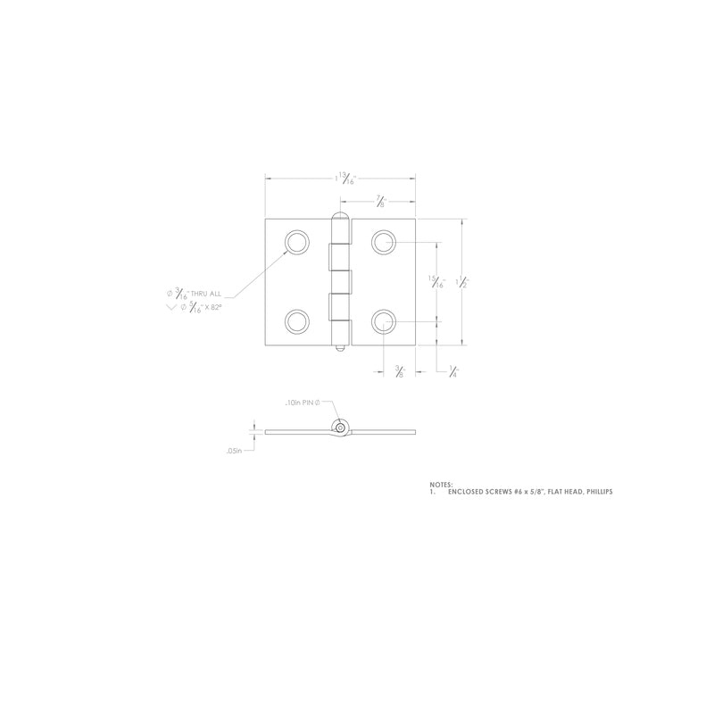 Ace 1-1/2 in. L Bright Brass Shutter Hinge 2 pk